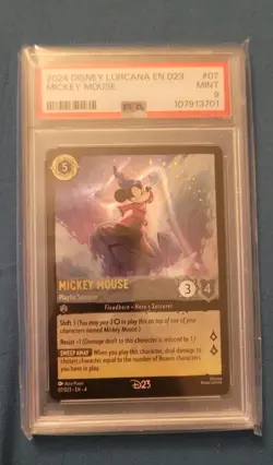 D23 Expo 2024 - Disney Lorcana Promo - Mickey Mouse - Playful Sorcerer - PSA 9 - Image 5