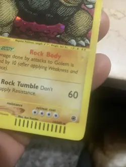 Pokemon TCG Golem Expedition Base Set Holo Rare Card 14/165 Nm Condition - Image 3