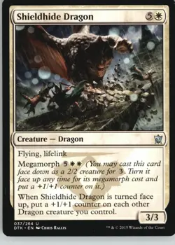 Shieldhide Dragon 37 Uncommon Dragons of Tarkir Magic: The Gathering Near Mint - Image 1