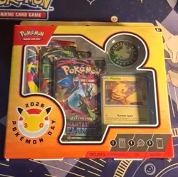 Pokemon TCG Pokemon Day 2026 Collection Box Pikachu Promo Coin 3 Boosters - Image 1