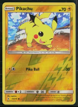 Pikachu 54/214 Unbroken Bonds Reverse Holo Common Pokemon - Image 1
