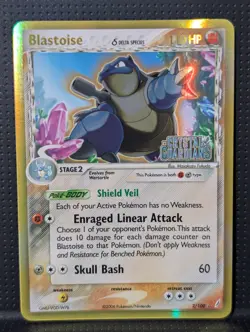 BLASTOISE REVERSE HOLO STAMP DELTA 2/100 EX CRYSTAL GUARDIAN POKEMON ENG NM - Image 1