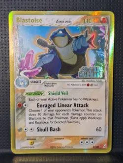 BLASTOISE REVERSE HOLO STAMP DELTA 2/100 EX CRYSTAL GUARDIAN POKEMON ENG NM - Image 2
