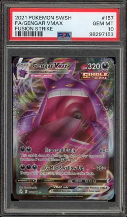 Pokemon Gengar VMAX Fusion Strike Full Art #157 PSA 10 Gem Mint - Image 1