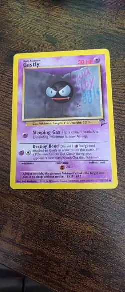 Gastly 75/130 Common Base Set 2 Pokemon Lightly Played - Image 1