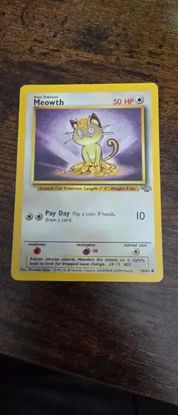 Meowth 56/64 Common Jungle Pokemon Lightly Played - Image 1