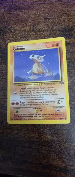 Cubone 50/64 Common Jungle Pokemon Lightly Played - Image 1