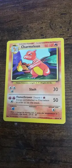 Charmeleon 24/102 Uncommon Base Set Unlimited Pokemon Lightly Played - Image 1