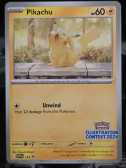The Pokemon Company Pikachu SVP 214 60HP SV Black Star Promos Illustration Cont… - Image 1