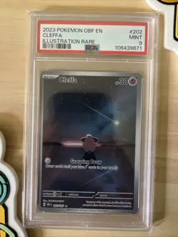 Pokemon TCG SV-Obsidian Flames Cleffa #202/197 Illustration Rare Card, PSA 9 - Image 1