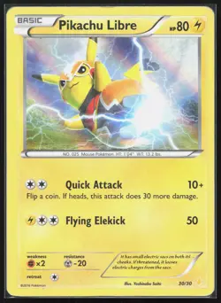 #2 Pikachu Libre 30/30 XY Trainer Kit 2016 Holo Rare Pokemon Card TCG - Image 1