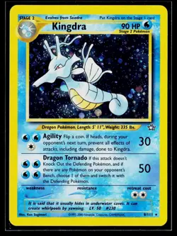 Pokemon TCG Kingdra 8/111 Neo Genesis Holo Rare Vintage LP+ - Image 1