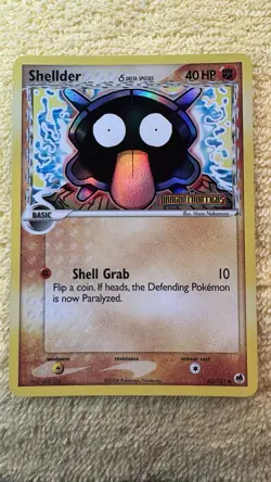 2006 POKEMON EX DRAGON FRONTIERS 63 SHELLDER-REVERSE FOIL - Image 1