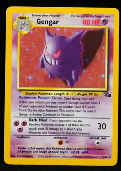 Gengar #5/62 Fossil NM+ Pokemon Card - Image 1