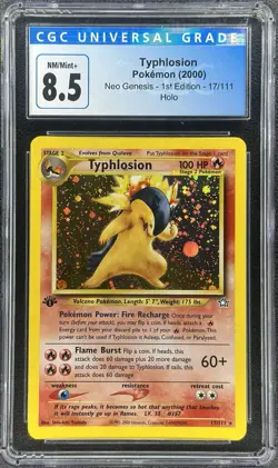 2000 Pokemon Neo Genesis Typhlosion Holo 1st Edition #17/111 (CGC 8.5) - Image 1