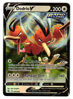 Dodrio V 201/264 Holo V Rare Fusion Strike Pokemon Near Mint - Image 1