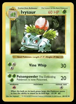 Ivysaur Uncommon Base Set (Shadowless) 030/102 LP - Image 1