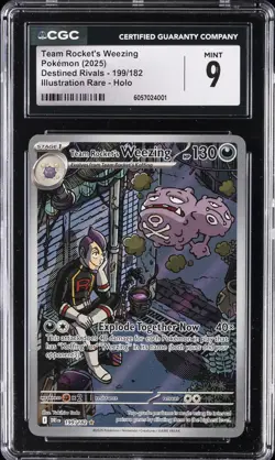 2025 POKEMON #199/182 TEAM ROCKET'S WEEZING CGC 9 - Image 1