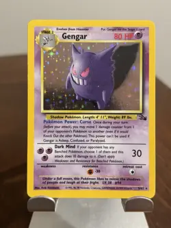 Pokemon TCG Gengar 5/62 Fossil Holo Rare 1999 Vintage WOTC LP/NM - Image 1