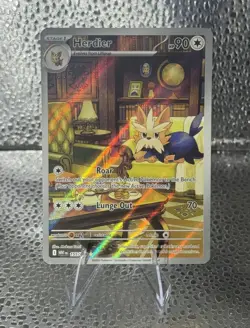 Pokemon TCG Herdier 155/086 Sv: White Flare Holo NM/M IR - Image 1