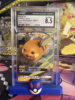 Raichu GX SM213 Pokemon Hidden Fates EN 2019 Black Star Promo CGC 8.5 NM-MT+ - Image 1