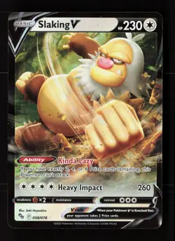 Slaking V 058/078 Holo V Rare Pokemon GO Pokemon Near Mint - Image 1