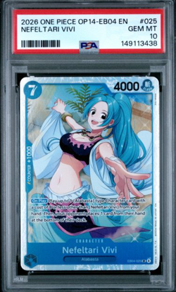 2026 ONE PIECE OP14-EB04-THE AZURE SEA'S SEVEN 025 NEFELTARI VIVI PSA 10 - Image 1
