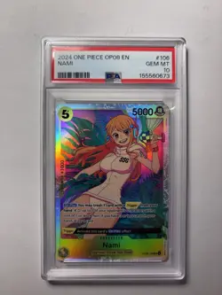 2024 One Piece TCG Nami OP08-106 Special Holo PSA 10 (Two Legends) - Image 1