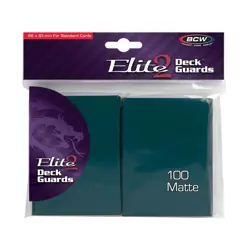100 Teal BCW Elite Card Deck Guards Matte Pokemon Game MTG Sleeve Anti Glare New - Image 1