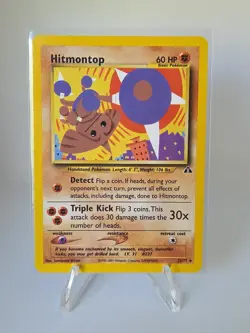 Pokemon Hitmontop Neo Discovery 22/75 Rare 60 HP Basic 2001 TCG Card - Image 1