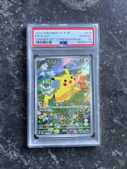 Pokemon Pikachu 218/SV-P SV-P Promo Holo Japanese PSA 10 Get summer Campaign - Image 1