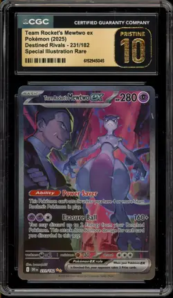 Pokemon Team Rocket's Mewtwo ex Destined Rivals SIR #231 CGC 10 Pristine - Image 1