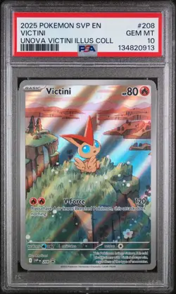 2025 POKEMON SVP EN-SV BLACK STAR PROMO #208 VICTINI PSA 10 - Image 1
