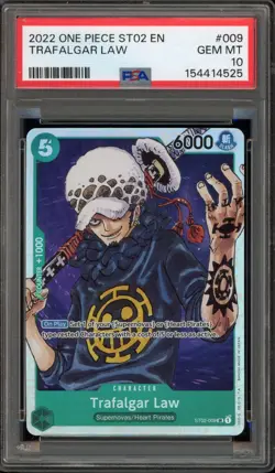 One Piece CCG Trafalgar Law ST02-009 PSA 10 Gem Mint - Image 1