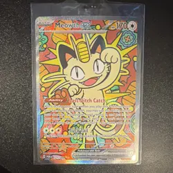 Pokemon TCG Meowth EX Full Art Holo Card 121/108 Perfect Order En Mint Condition - Image 3