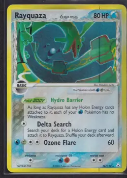 Rayquaza (Delta Species) Pokemon Card Holo Rare Holon Phantoms 16/110 LP-/MP+ - Image 1