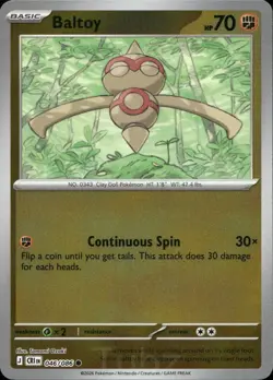 Baltoy 046/086 Common ME04: Chaos Rising Pokemon Reverse Holo Near Mint - Image 1