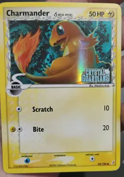 Pokemon Charmander Delta Species 49/100 Crystal Guardians Stamped LP - Image 1