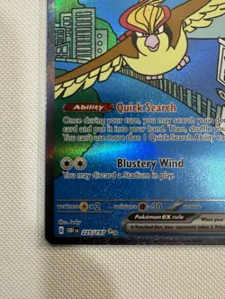 Pokemon TCG Pidgeot ex SAR 225/197 SV03 Obsidian Flames Holo Eng HP280 - Image 4