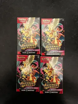 4 x Pokemon TCG: Mega Evolution Ascended Heroes Booster Bundles - 24 Packs - Image 1