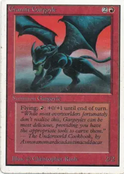 MTG: Unlimited Edition: Granite Gargoyle: Heavily Played Condition - Image 1