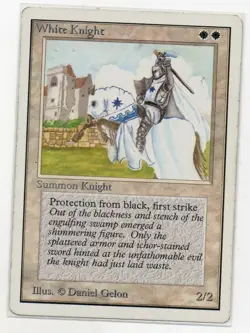 MTG: Unlimited Edition: White Knight: Heavily Played Condition - Image 1
