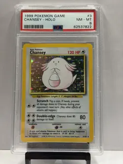1999 Pokemon Base Set Chansey Holo 3/102 PSA 8 - Image 1