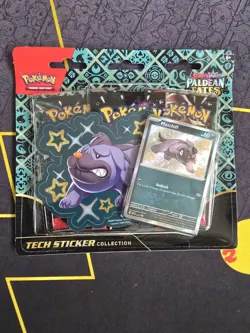 Paldean Fates Tech Sticker Triple Pack Blister - Maschiff Promo - Sealed Pokemon - Image 1