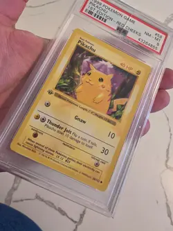 Vintage 1999 Red Cheeks Pikachu 1st Edition Base Set Shadowless 58/102 - PSA 8 - Image 2