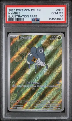 2025 POKEMON PFL EN-PHANTASMAL FLAMES ILLUSTRATION RARE #096 NYMBLE PSA 10 - Image 1