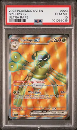 2023 POKEMON SVI EN-SCARLET & VIOLET ULTRA RARE #223 SPIDOPS EX PSA 10 - Image 1