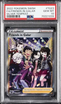 2022 POKEMON SWORD & SHIELD SILVER TEMPEST FULL ART/FRIENDS IN GALAR PSA 10 - Image 1