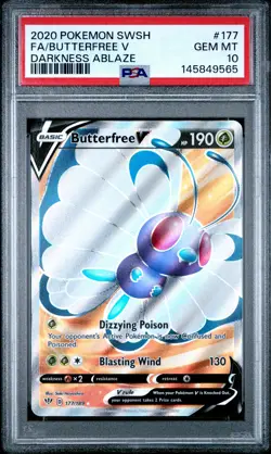 2020 POKEMON SWORD & SHIELD DARKNESS ABLAZE #177 FULL ART/BUTTERFREE V PSA 10 - Image 1