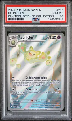2025 POKEMON SVP EN-SV BLACK STAR PROMO #212 REUNICLUS PSA 10 - Image 1